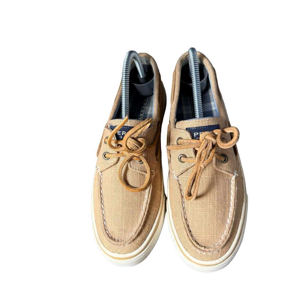 Women’s Sperry Top-Sider Tan Canvas Boat Shoes size 6